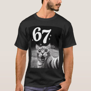 Camiseta Selfie de gato con meme 67 Gráfico divertido de ga