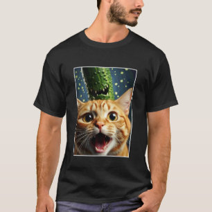 Camiseta Selfie de gato con pepino Gráfico divertido para d