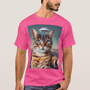 Camiseta Selfie De Gato Con Ufo