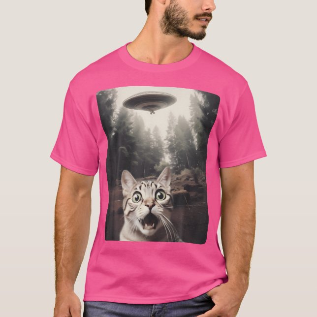 Camiseta Selfie De Gato Con Ufo (Anverso)