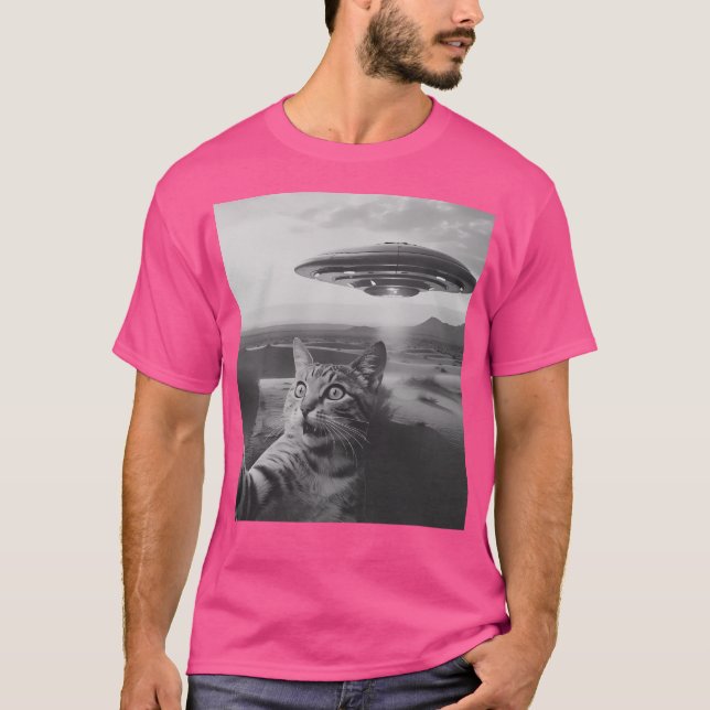 Camiseta Selfie De Gato Con Ufo (Anverso)
