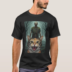 Camiseta Selfie de gato con zombie