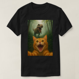 Camiseta Selfie de gato divertidísimo con T-Rex - Arte de s