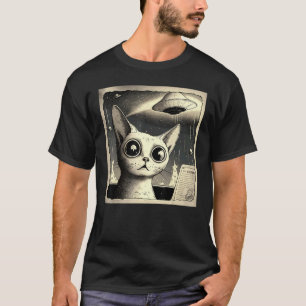 Camiseta Selfie de gato OVNI alienígena