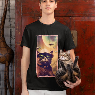 Camiseta selfie de gato ufo