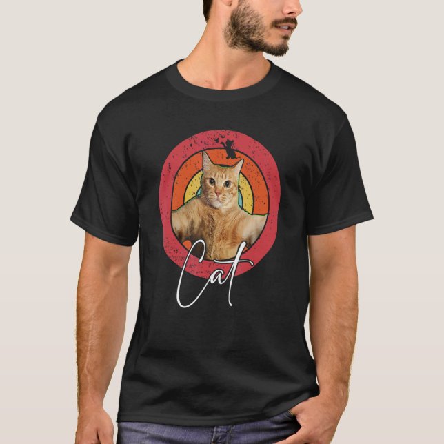 Camiseta Selfie de gato y arcoíris redondo (Anverso)