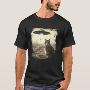 Camiseta Selfie de gato y ovni, fotografía friki de Weirdco