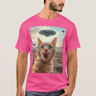 Camiseta Selfie De Gatos Extraterrestre Con Ufo