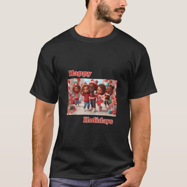 Camiseta Selfie de grupo con Santa Candy Cane Lane African  (Anverso)