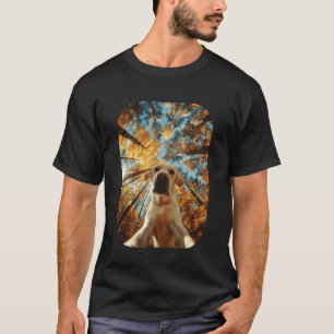 Camiseta Selfie de Labrador Retriever lindo Hojas de Otoño 