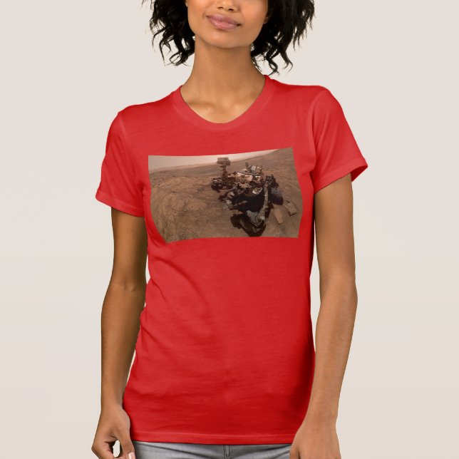 Camiseta Selfie de Marte Curiosity Marciano Rojo (Anverso)
