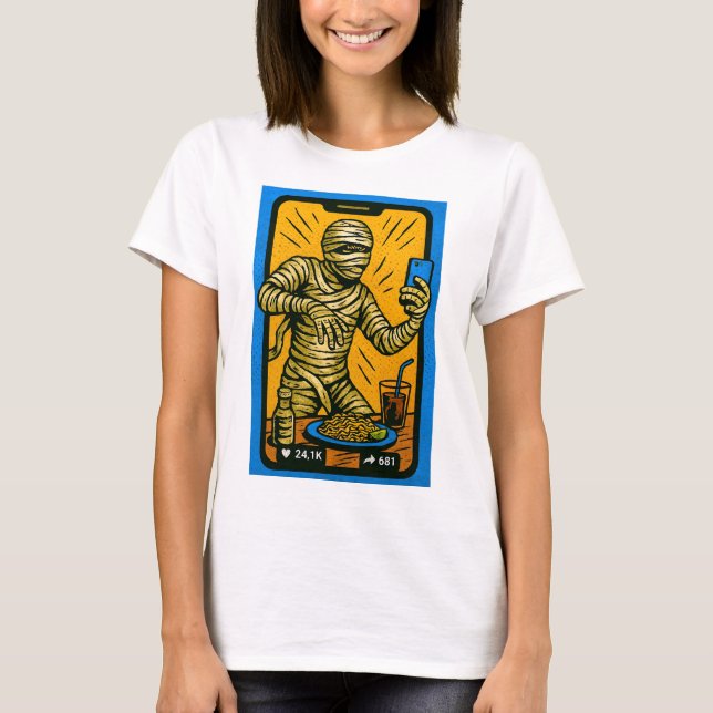 Camiseta Selfie de momia - Arte pop clásico (Anverso)