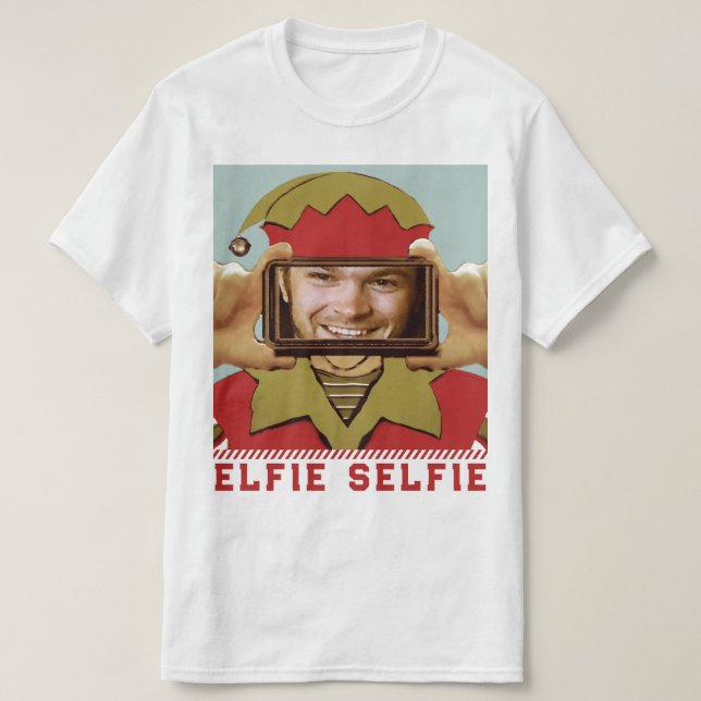 Camiseta Selfie de Navidades divertidos (Diseño del anverso)