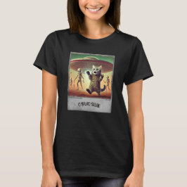 Camiseta Selfie de OVNI de gato: Kitty asustado (camiseta d