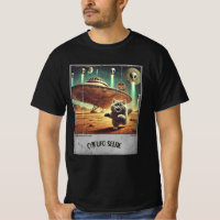 Selfie de OVNI de gato: Kitty asustado (camiseta m
