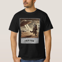 Selfie de OVNI de gato: Kitty asustado (camiseta m