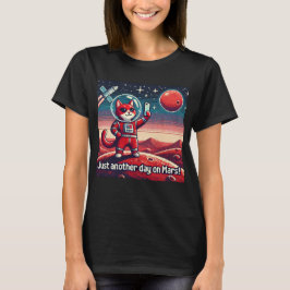 Camiseta Selfie de OVNI de gato: Planeta Rojo (otro día en 