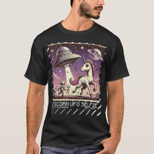 Camiseta Selfie de OVNI de Unicornio: Escape de la cosecha 