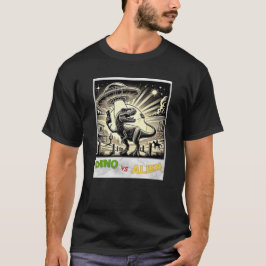 Camiseta Selfie de OVNI Dino: Dino vs Alien (camiseta mascu