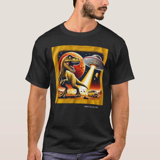 Camiseta Selfie de OVNI Dino: Encuentro Extranjero (camiset (Anverso)