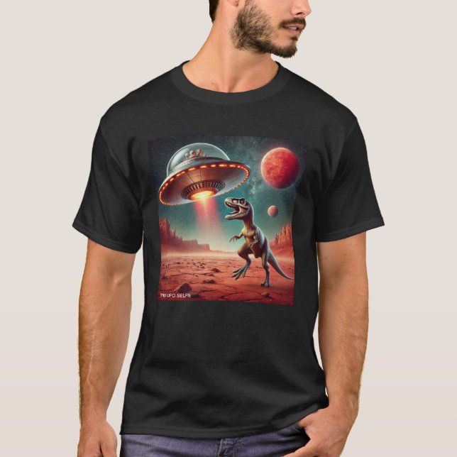 Camiseta Selfie de OVNI Dino: Encuentro Extranjero (camiset (Anverso)