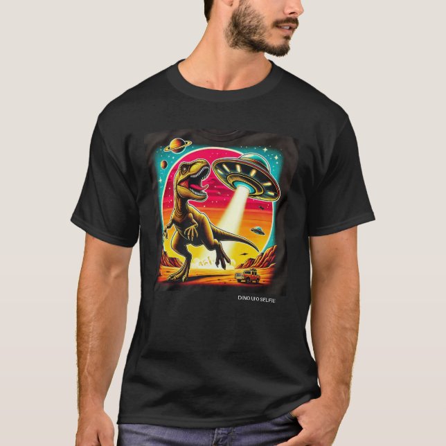 Camiseta Selfie de OVNI Dino: Encuentro Extranjero (camiset (Anverso)
