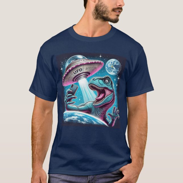 Camiseta Selfie de OVNI Dino: Encuentro Extranjero (camiset (Anverso)