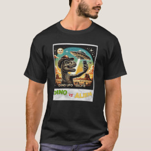 Camiseta Selfie de OVNI Dino vs Alien (camiseta masculina) 