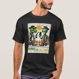 Camiseta Selfie de OVNI Dino vs Alien (camiseta masculina) 