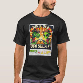 Camiseta Selfie de OVNI Dino vs Alien (camiseta masculina) 