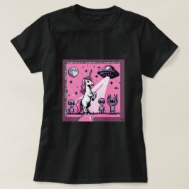 Camiseta Selfie de OVNI unicornio: Tierra cuadrada (arte de