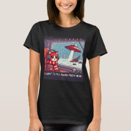 Camiseta Selfie de OVNIS: Planeta Rojo (quiero volar lejos)