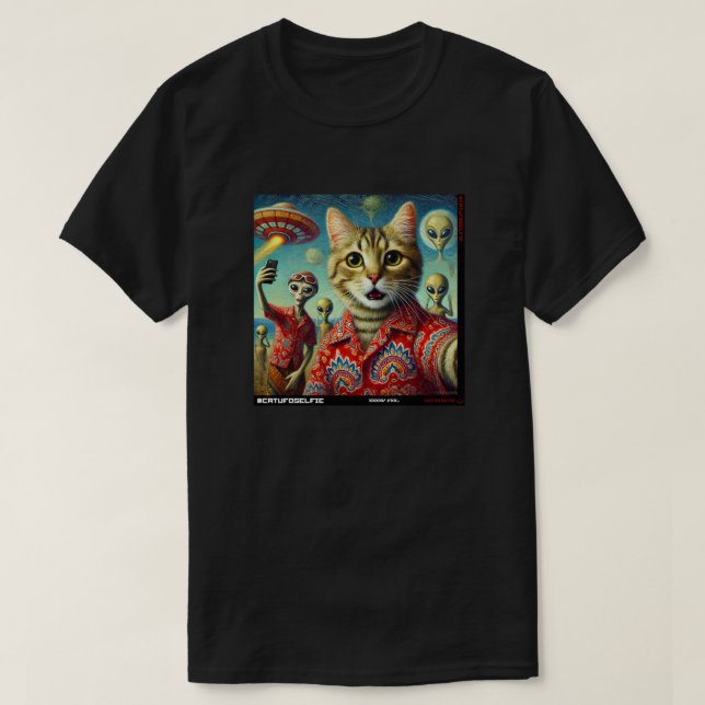 Camiseta Selfie de OVNIS: Regalo del Gatito #05 (Diseño del anverso)