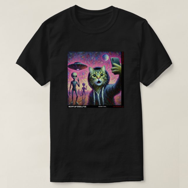 Camiseta Selfie de OVNIS: Regalo del Gatito #08 (Diseño del anverso)