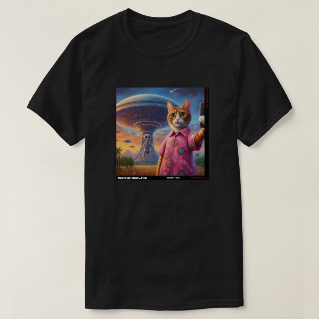 Camiseta Selfie de OVNIS: Regalo Del Gatito #11 (Diseño del anverso)