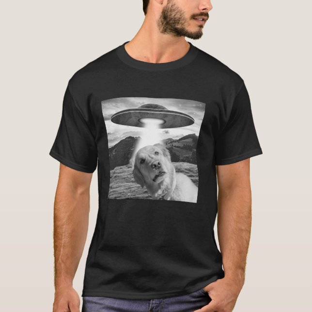 Camiseta Selfie de perro de Oveja de perro alienígena con d (Anverso)