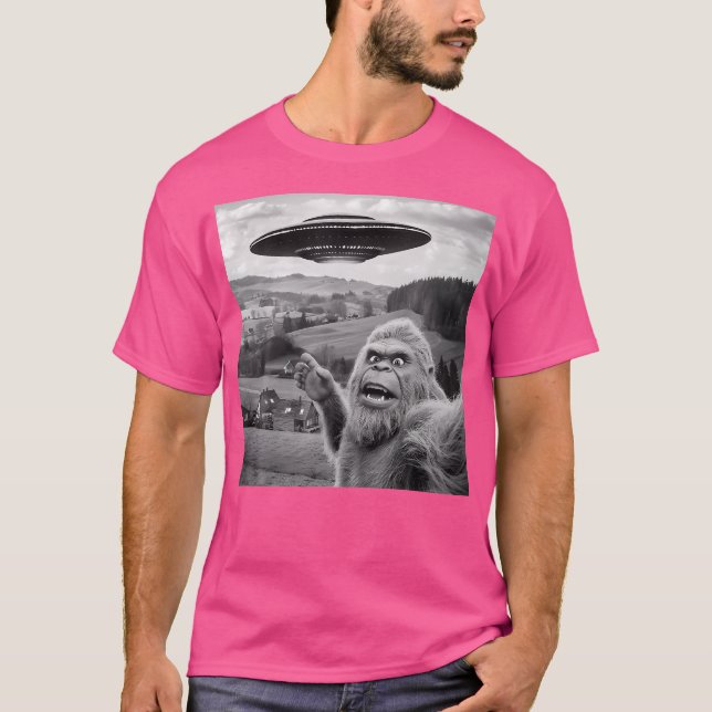 Camiseta Selfie De Pie Grande Con Alien Ufo Gracioso Regalo (Anverso)