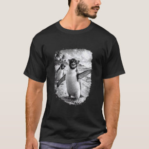 Camiseta Selfie de pingüino divertido en la playa, regalos