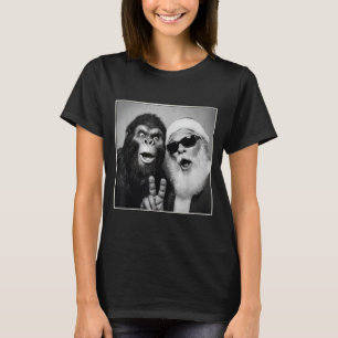Camiseta Selfie de Santa Claus Bigfoot Navidad Divertido Sa