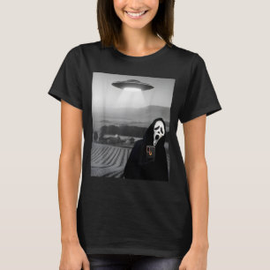 Camiseta Selfie de terror con rostro lindo y fantasma con a