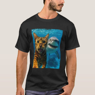 Camiseta Selfie divertida de gato bengalí con amantes de ti