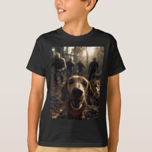 Camiseta Selfie divertido de Dachshund con zombies Hallowee