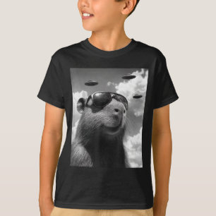 Camiseta Selfie divertido de marmota con ovni día de la mar