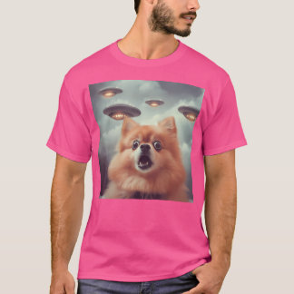 Camiseta Selfie Pomeraniano Con Gráfica Impresa Extraña De 