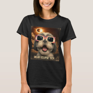 Camiseta Selfie Shih Tzu Kids Mens Solar Eclipse