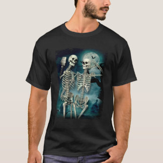 Camiseta Selfies de la luna de cementerio en esqueleto