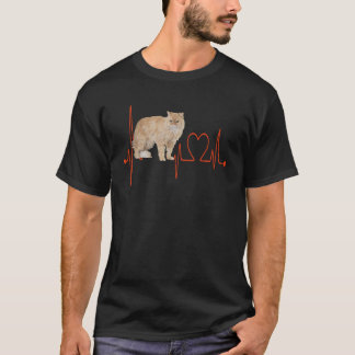 Camiseta Selkirk Rex Cat Heartbeat EKG Cat & Kitten