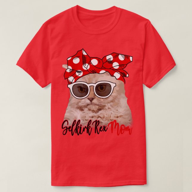 Camiseta Selkirk Rex Cat Shirt Selkirk Rex Cat Mom Bandana (Diseño del anverso)