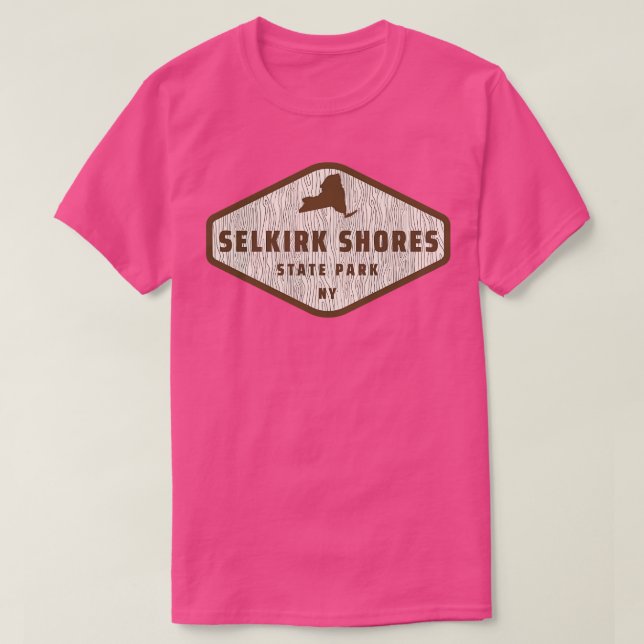 Camiseta Selkirk Shores State Park New York Tree Log Textur (Diseño del anverso)