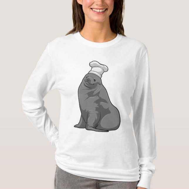 Camiseta Sellar como cocinar con el gorra del chef (Anverso)